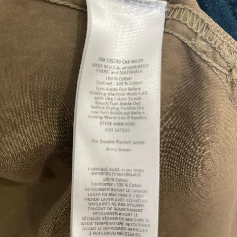 Current/Elliot Double Placket Jacket Military Green